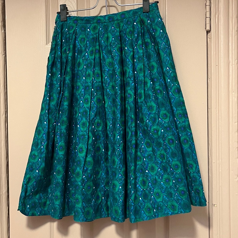 ST MICHAEL vintage 50s/60s fit & flare half circle skirt starburst pattern Small